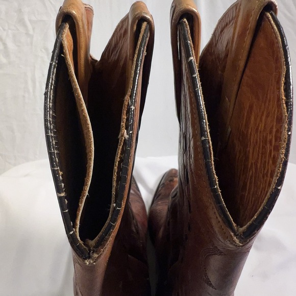 J. Chisholm Men's Vintage Leather Cowboy Boots Size 7.5D USA Made - Picture 8 of 9